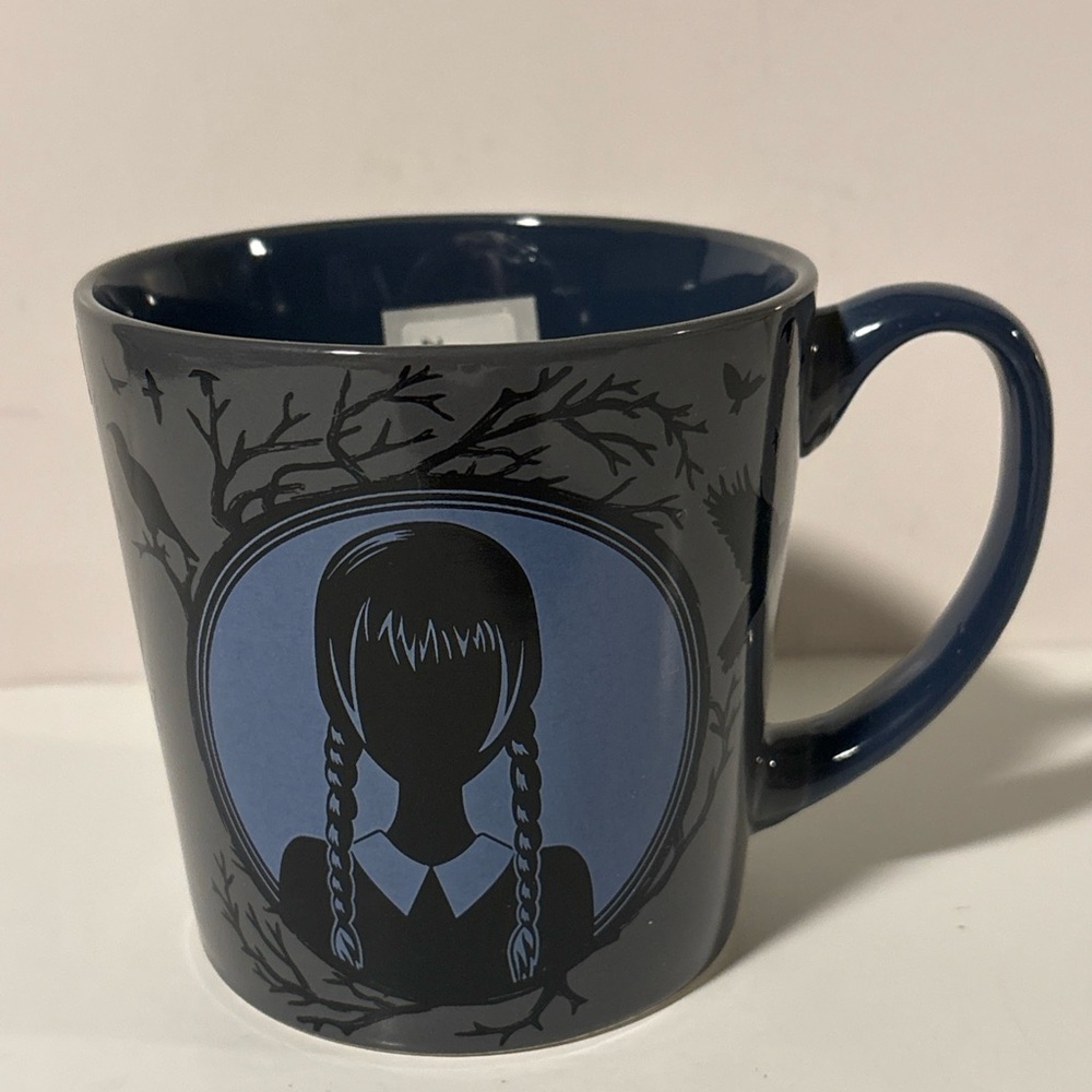 Wednesday Addams Black Gray 15oz New Ceramic Coffee Mug Gothic Halloween Ravens